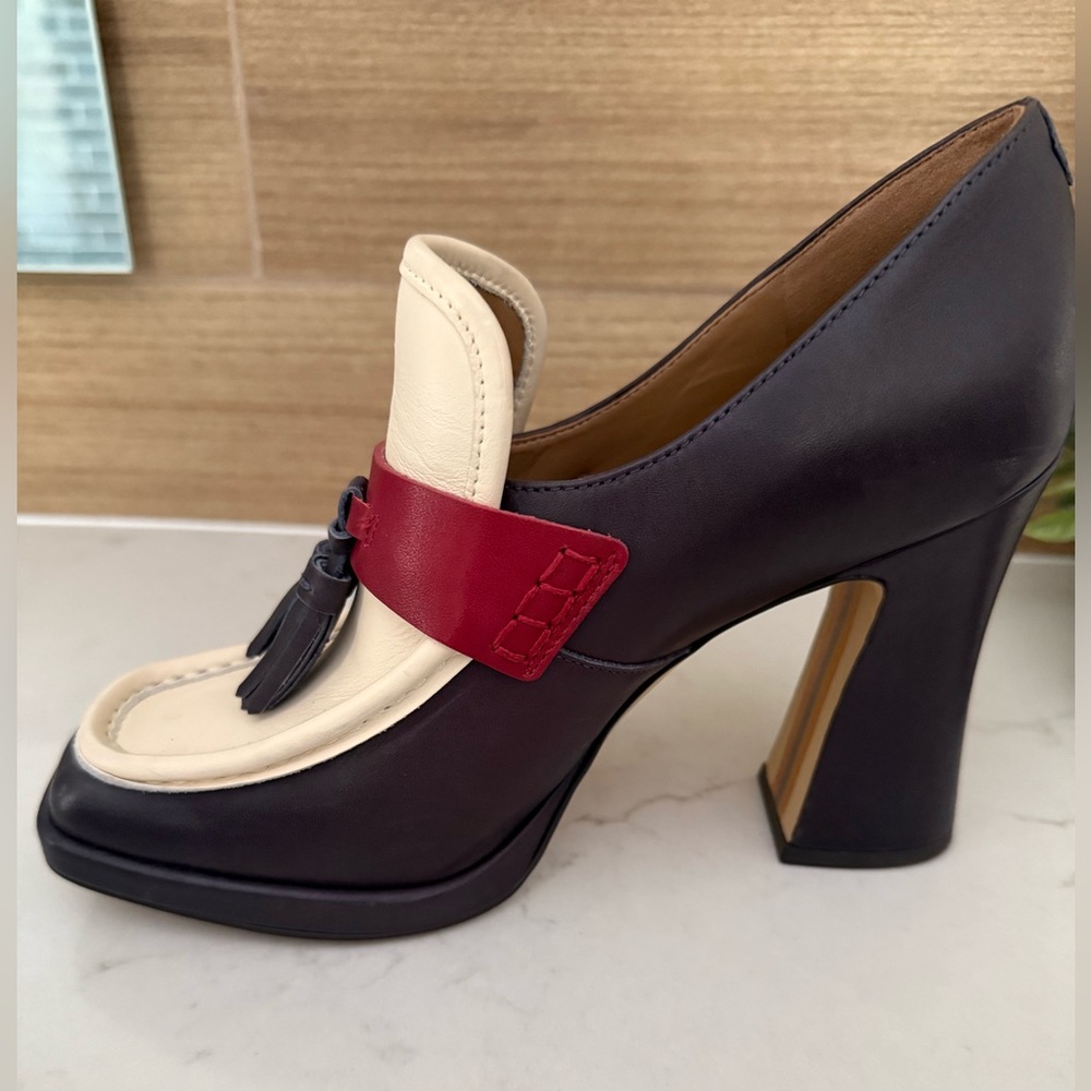Sam Edelman Navy, Red and Cream Heels